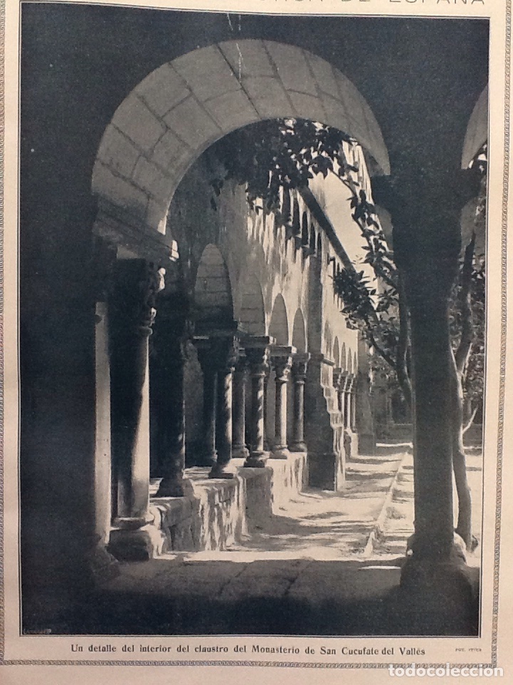 Sammeln von Plakaten: EL MONASTERIO DE SAN CUGAT  DEL VALLES 2HOJAS REVISTA A&Ntilde;O 1915