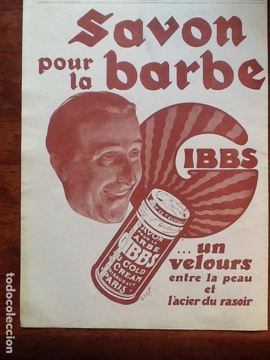 Sammeln von Plakaten: SAVON POUR LA BARBE GIBBS .HOJA PUBLICIDAD A&Ntilde;O 1929.ORIGINAL