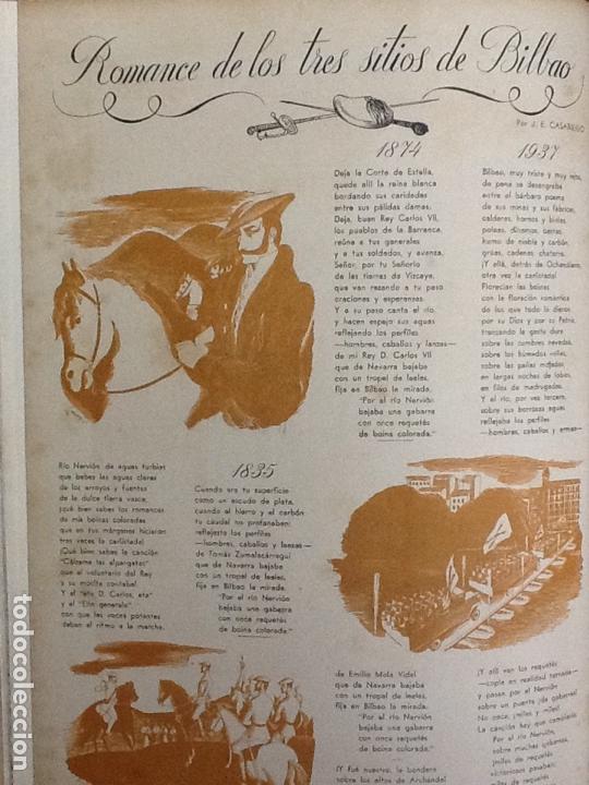 Coleccionismo de carteles: ROMANCE DE LOS TRES SITIOS DE BILBAO.HOJA REVISTA A&Ntilde;O 1940