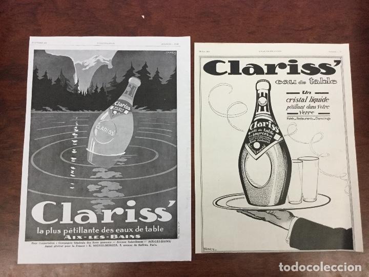Sammeln von Plakaten: AGUA CLARISS 2 HOJAS REVISTA PUBLICIDAD A&Ntilde;OS 1924 Y 1928.