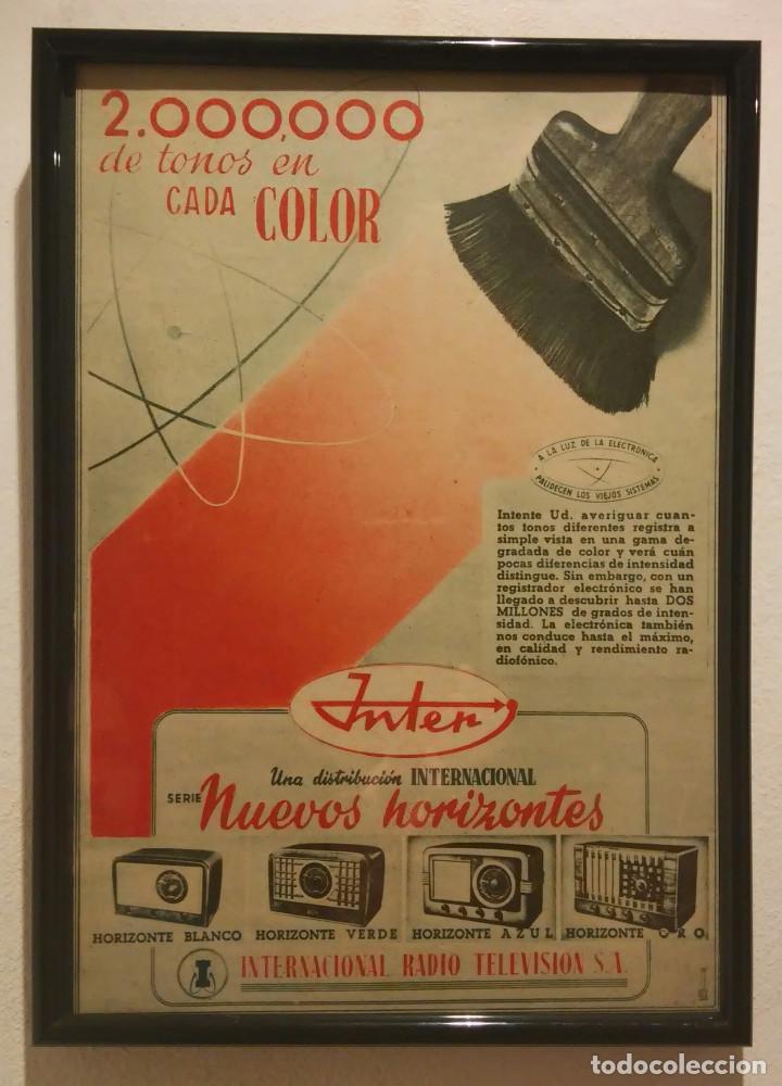 Sammeln von Plakaten: ANTIGUO ANUNCIO ENCARTONADO -A4- INTER - RADIOS - INTERNACIONAL RADIO Y TELEVISION - RADIO
