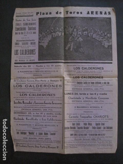 Coleccionismo de carteles: PLAZA TOROS ARENAS - FIESTAS DE SAN JUAN - BARCELONA-VER FOTOS - (V- 10.956) - Foto 2 - 86300052