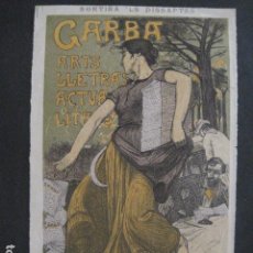 Coleccionismo de carteles: REVISTA GARBA -PEQUEÑO CARTEL- PUBLICIDAD- JOAN LLIMONA -VER FOTOS-(V-11.097)