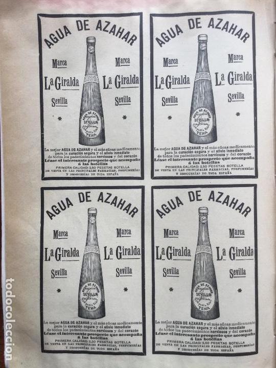 Colecionismo de cartazes: AGUA DE AZAHAR .HOJA REVISTA A&Ntilde;O 1907