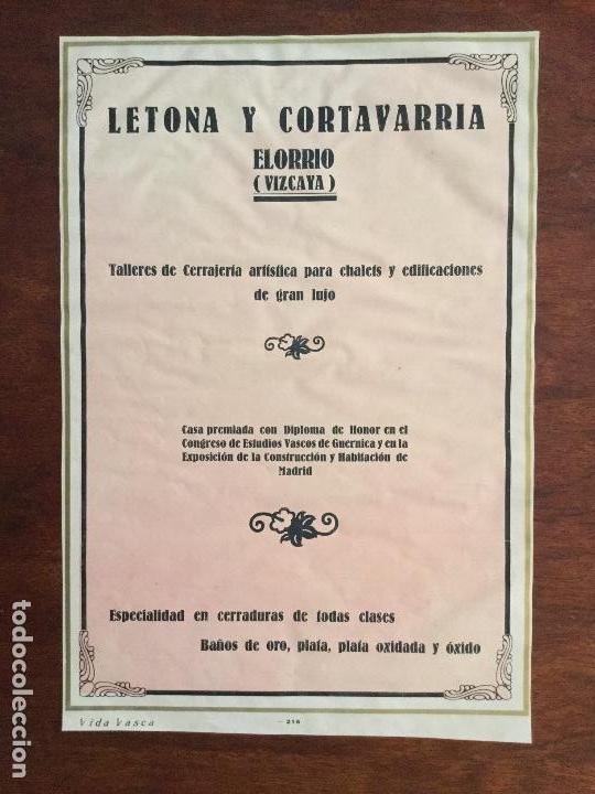 Sammeln von Plakaten: LETONA Y CORTAVARRIA ELORRIO TALLERES CERRAJER&Iacute;A CERRADURAS .HOJA REVISTA A&Ntilde;O 1926
