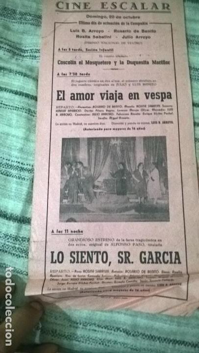 Coleccionismo de carteles: Cine Escalar. Programa de teatro. Imprenta Arag&oacute;n