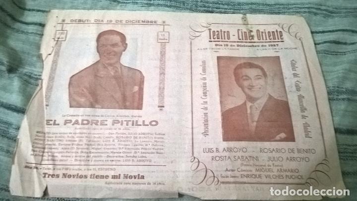 Coleccionismo de carteles: Teatro. Programa de los a&ntilde;os 50. Impreso en Mor&oacute;n - Foto 2