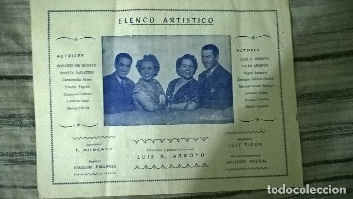 Coleccionismo de carteles: S&aacute;daba (Zaragoza) Programa de teatro. 1956 - Foto 1