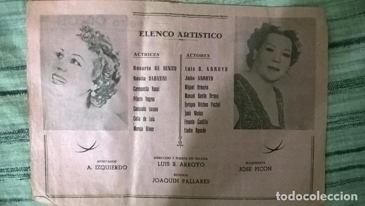 Coleccionismo de carteles: Teatro Ode&oacute;n 1957. Impreso en Huesca. Programa de teatro - Foto 1