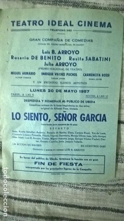 Coleccionismo de carteles: Teatro. Impreso en Ubeda - Foto 1