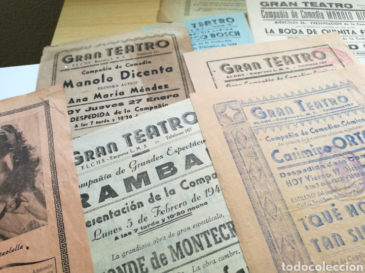 Coleccionismo de carteles: Lote de 14 programas del Gran Teatro de Elche. De 1943 a 1946 - Foto 5