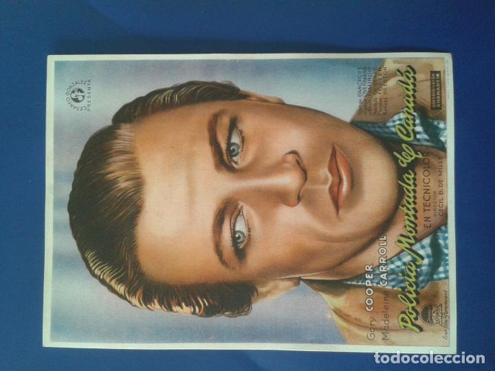 Coleccionismo de carteles: PROGRAMA DE CINE FOLLETO DE MANO PROSPECTO , POLICIA MONTADA DEL CANADA , GARY COOPER