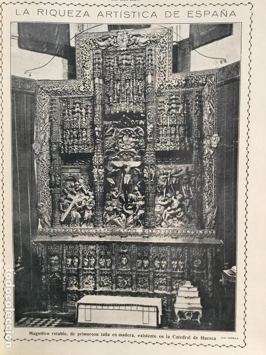 Sammeln von Plakaten: RETABLO DE TALLA EN MADERA EN LA CATEDRAL DE HUESCA HOJA REVISTA ALO 1915