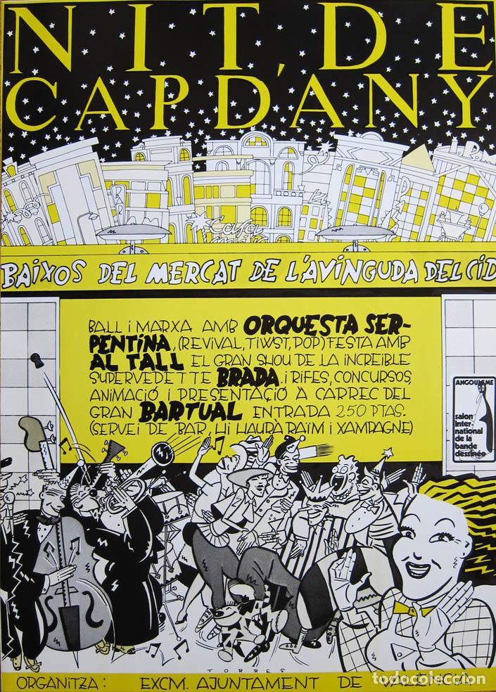 Coleccionismo de carteles: DANIEL TORRES. CARTEL NIT DE CAP DANY. 1982 - Foto 1