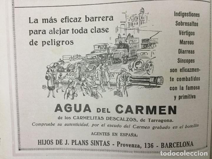 Colecionismo de cartazes: AGUAS DEL CARMEN DE LAS CARMELITAS DESCALZAS DE TARRAGONA T&Eacute; LIPTON HOJA PUBLICIDAD A&Ntilde;O 1928