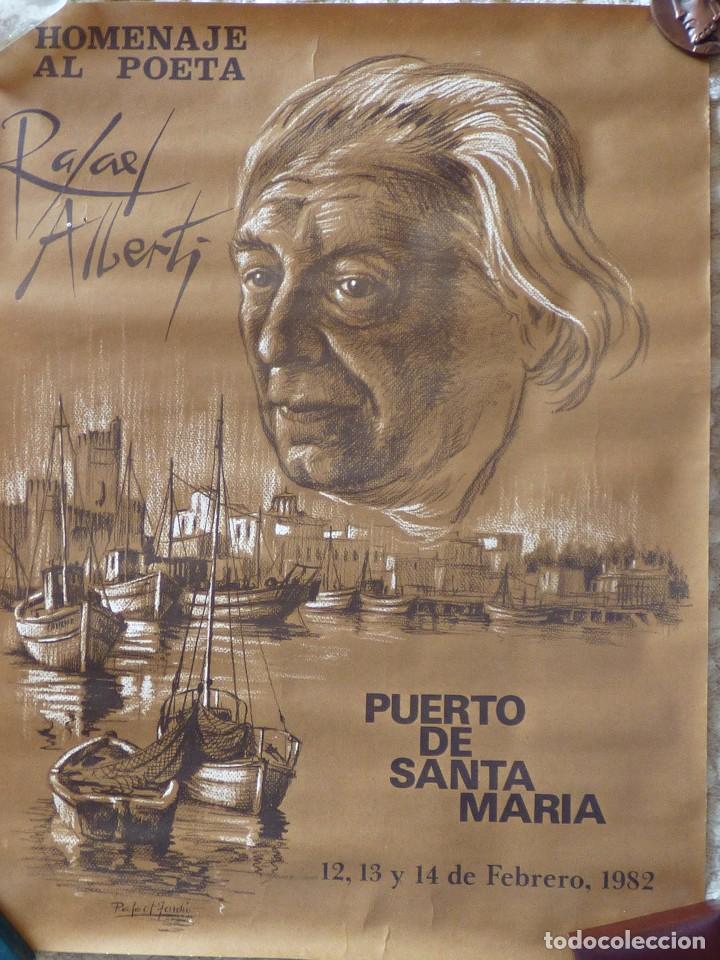 Coleccionismo de carteles: AL POETA RAFAEL ALBERTI. PUERTO DE SANTA MAR&Iacute;A 1982. PINTADO POR RAFAEL TARD&Iacute;O