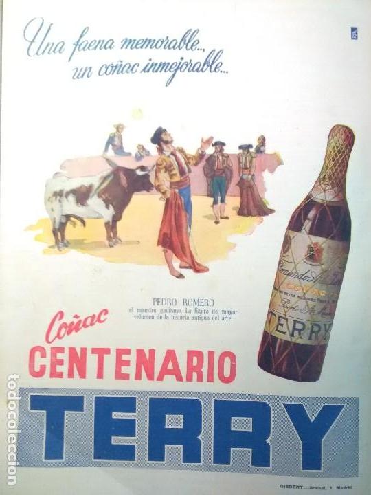 Sammeln von Plakaten: CO&Ntilde;AC CENTENARIO TERRY A&Ntilde;O 1949 TORERO PEDRO ROMEROPUERTO SANTA MARIA
