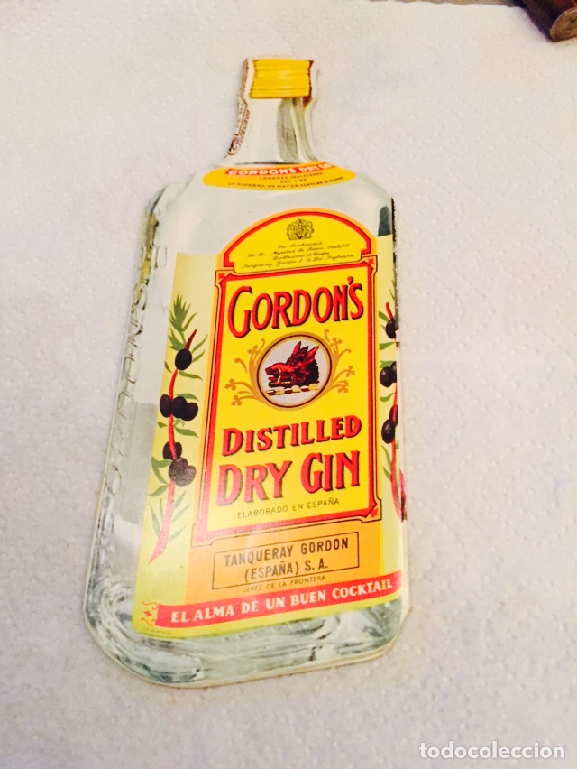 Coleccionismo de carteles: Publicidad de Ginebra gordons troquelada a&ntilde;os 70
