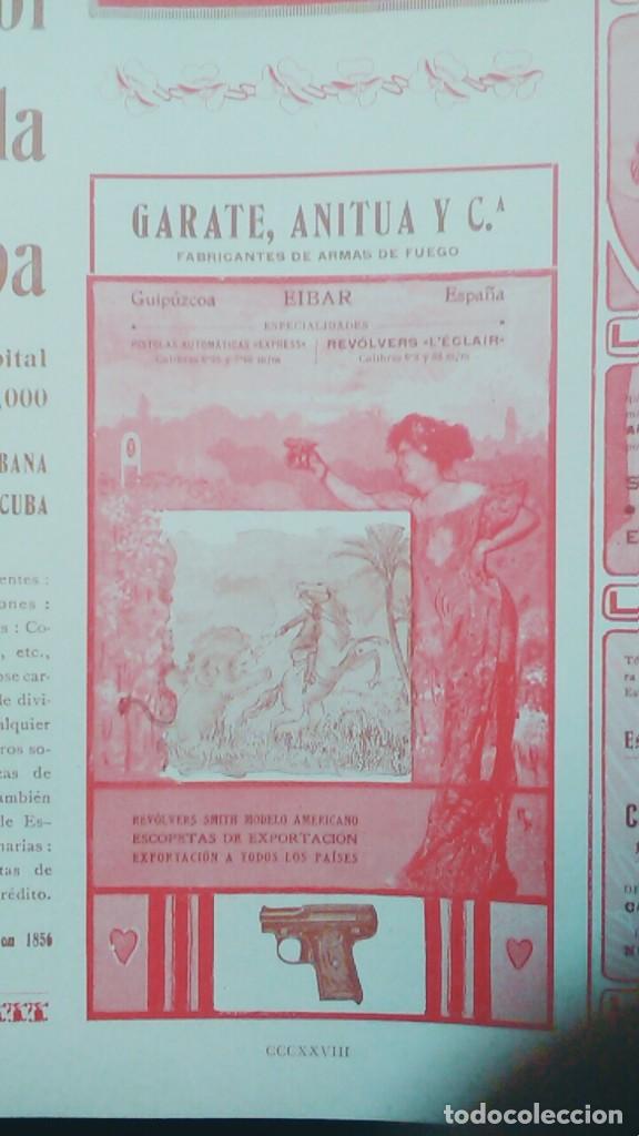 Sammeln von Plakaten: GARATE Y ANITUA Y C.FABRICANTES DE AROMAS DE FUEGO EIBAR REVOLVERS PISTOLAS ESCOPETAS HOJA A&Ntilde;O 1910