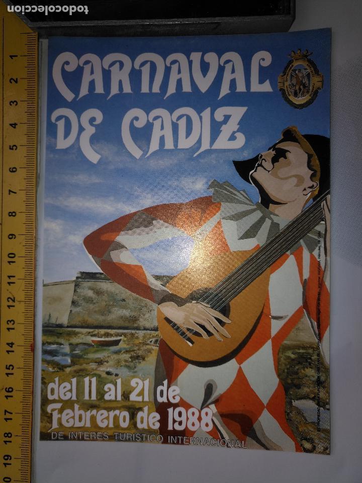 Coleccionismo de carteles: CARTEL DE MANO - CARNAVAL DE C&Aacute;DIZ 1988 MEDIDAS 18X13 CM. / BUEN ESTADO