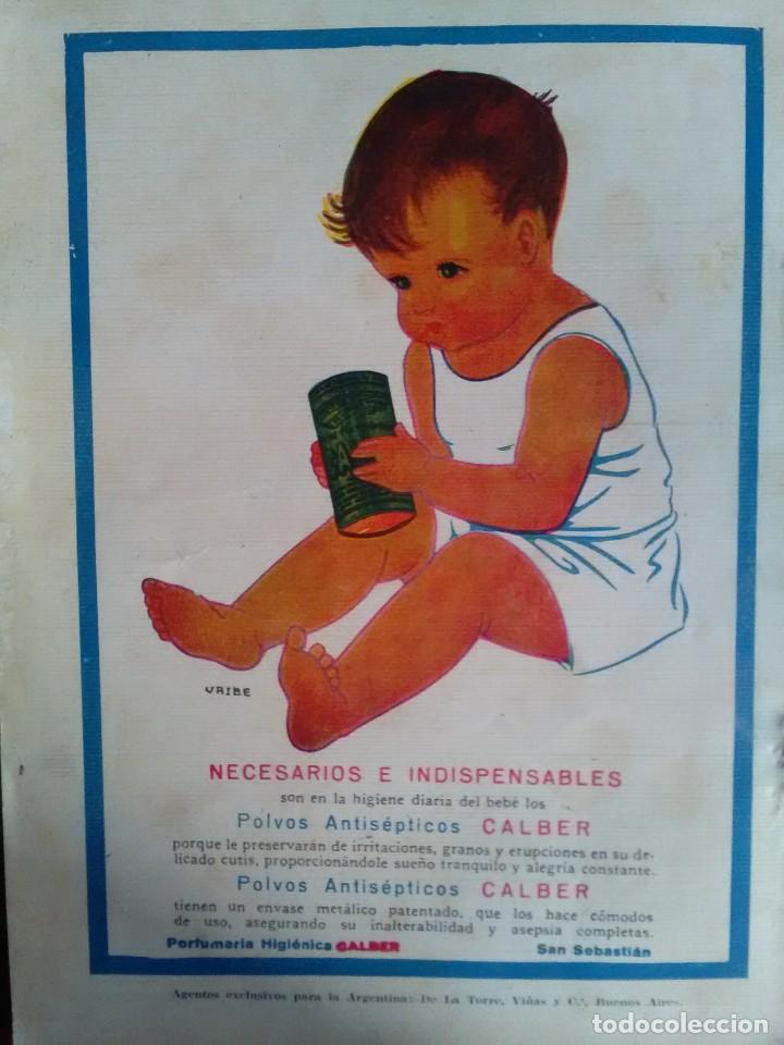 Sammeln von Plakaten: POLVOS ANTISEPTICOS CALBER SAN SEBASTIAN.HOJA PUBLICIDAD A&Ntilde;O 1928