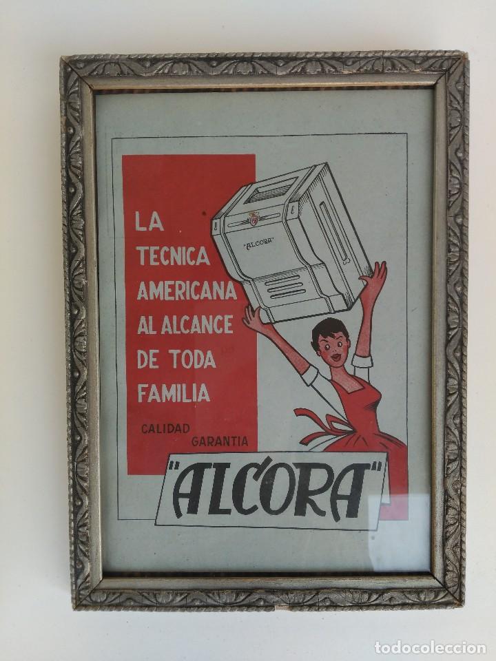 Coleccionismo de carteles: Publicidad antigua de lavadora enmarcada a&ntilde;os 50