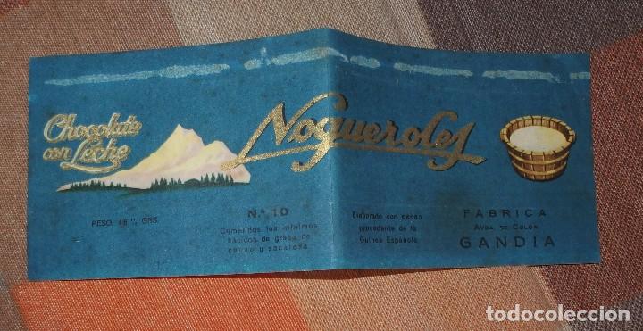 Coleccionismo de carteles: ETIQUETA CHOCOLATE CON LECHE NOGUEROLES,A&Ntilde;OS 40 &Oacute; 50