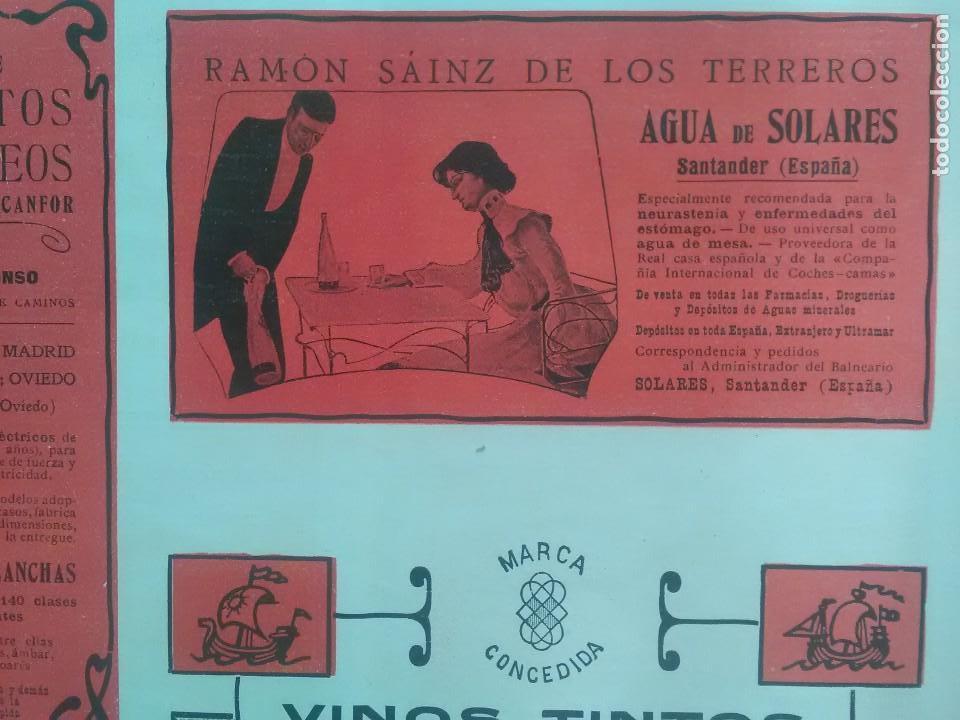 Colecionismo de cartazes: AGUA DE SOLARES SANTANDER RAMON SAINZ DE LOS TERRENOS HOJA A&Ntilde;O 1904