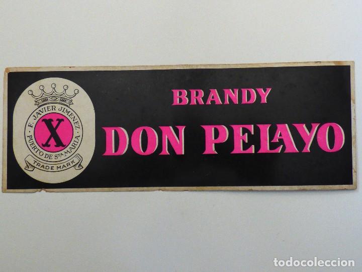Coleccionismo de carteles: F. JAVIER JIM&Eacute;NEZ. BRANDY DON PELAYO. EL PUERTO DE SANTA MAR&Iacute;A. CARTEL SOBREMESA.