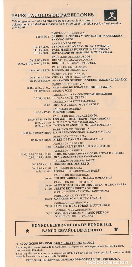 Coleccionismo de carteles: Programa diario Expo 92 del 08.09.92 - Foto 2