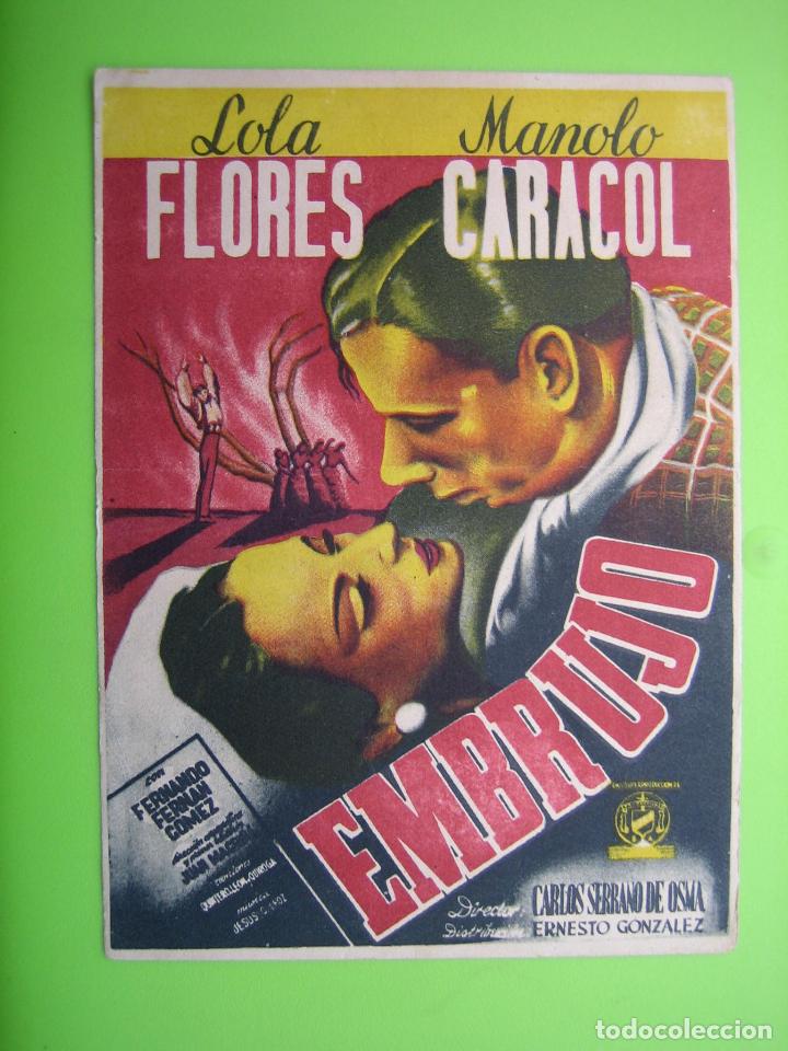 Coleccionismo de carteles: 10 programa de cine. Embrujo.Lola Flores. Cine Santa Susana