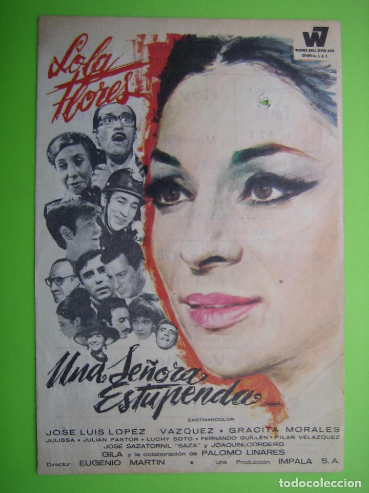 Coleccionismo de carteles: 10 programa de cine. Una se&ntilde;ora estupenda.Lola Flores. Cine Victoria