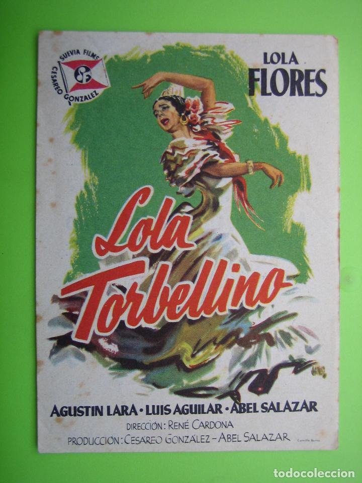 Coleccionismo de carteles: 10 programa de cine. Lola torbellino.Lola Flores. Teatro Bosque