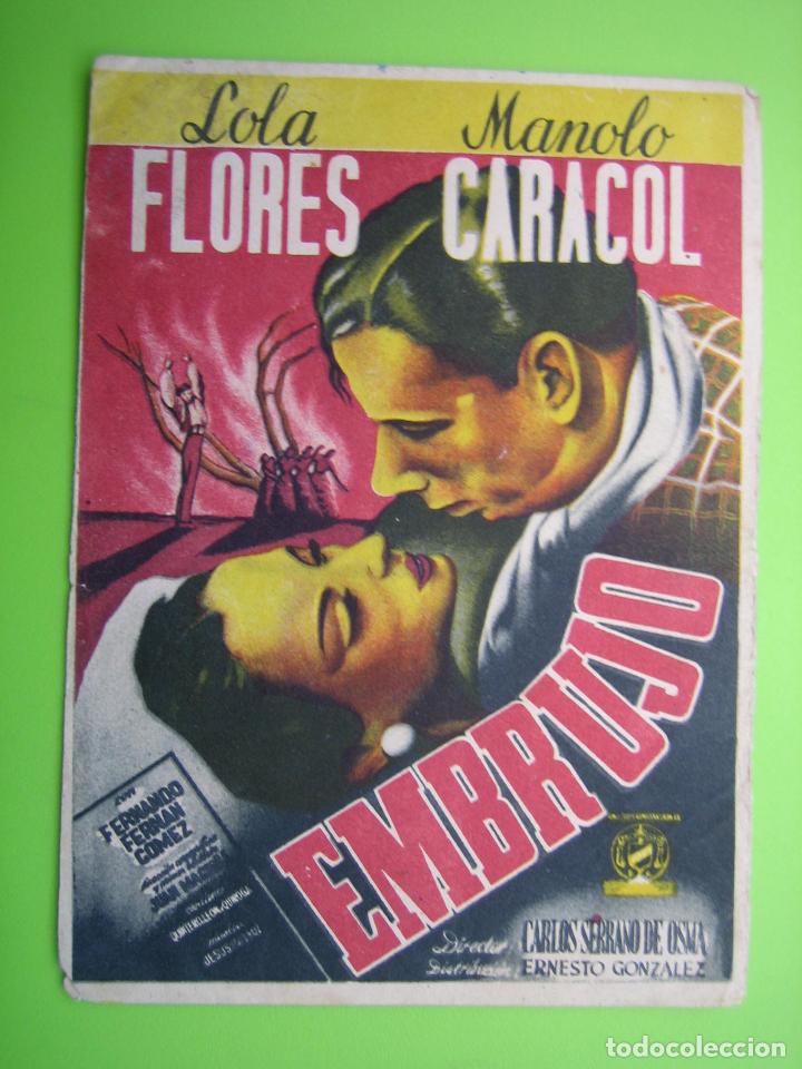 Coleccionismo de carteles: 10 programa de cine. Embrujo.Lola Flores. Cine Palacio. Montilla