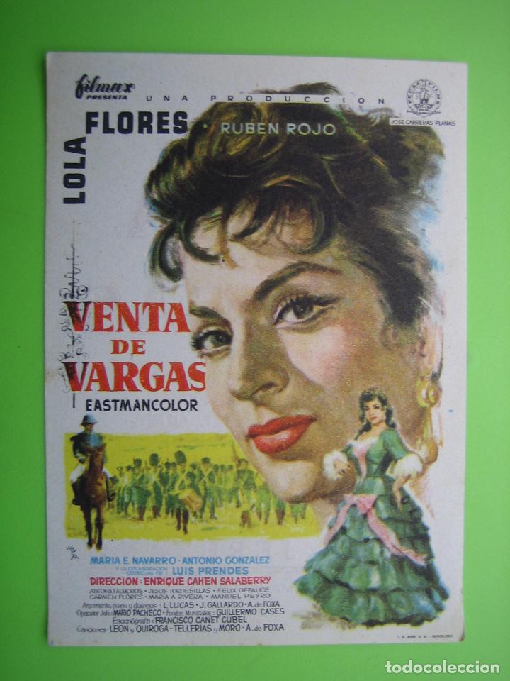 Coleccionismo de carteles: 10 programa de cine. Venta de Vargas.Lola Flores. Cine Jerezano