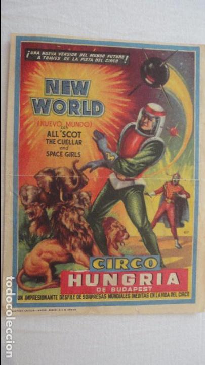 Coleccionismo de carteles: ANTIGUO MINI CARTEL PROGRAMA.CIRCO HUNGRIA.NEW WORLD ALL SCOT.CUELLAR ANS SPACE GIRLS.JOE AND KAY