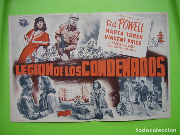 Coleccionismo de carteles: 11 programa de cine. Legi&oacute;n de los condenados. Cine Alc&aacute;zar. C&oacute;rdoba