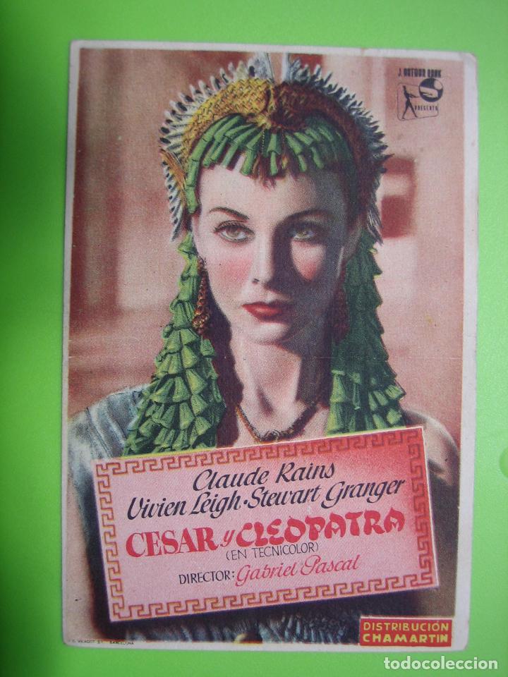 Coleccionismo de carteles: 11 programa de cine. Cesar y Cle&oacute;patra. Teatro Principal