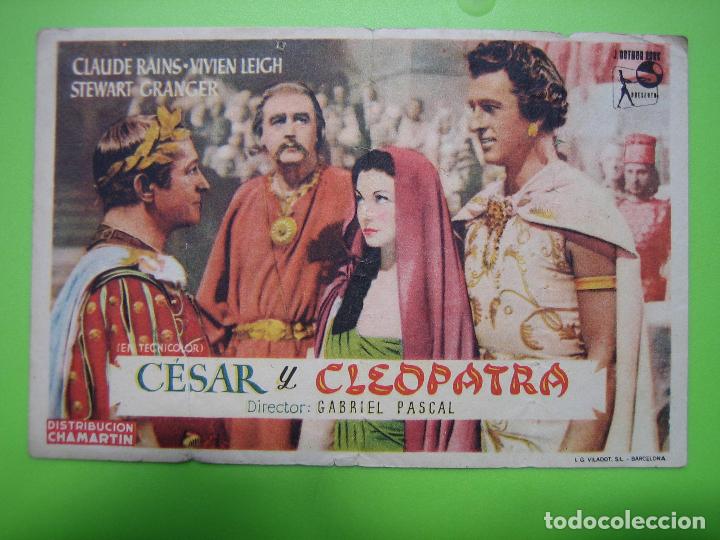 Coleccionismo de carteles: 11 programa de cine. Cesar y Cle&oacute;patra.