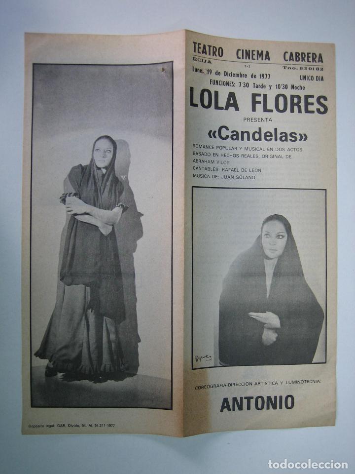 Coleccionismo de carteles: Antiguo Programa de cine o teatro. Lola Flores