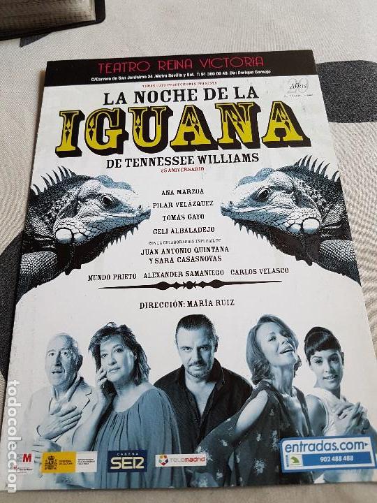 Coleccionismo de carteles: Folleto mano la noche de la iguana pilar velazquez sara casasnovas ana marzoa  tenesse williams