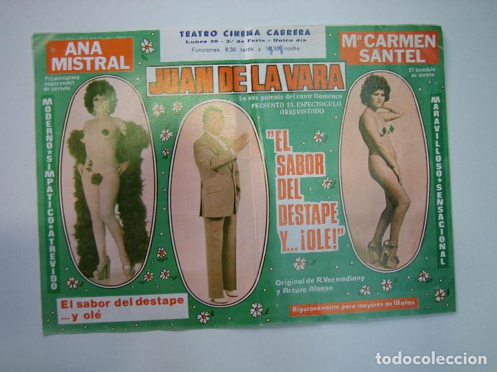 Coleccionismo de carteles: Antiguo programa de teatro o variedades. Teatro Cabrera. Ecija. Sevilla