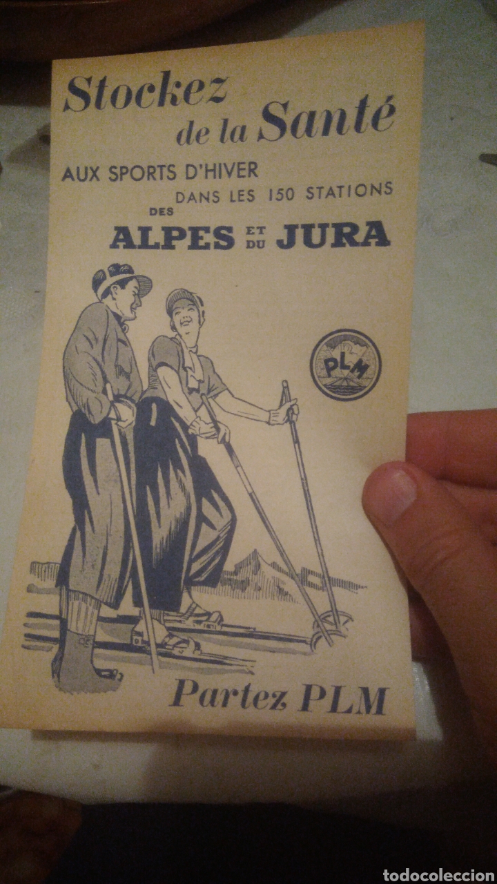 Coleccionismo de carteles: Esqu&iacute; en los Alpes y Jura.Folleto antiguo promocionando el sky
