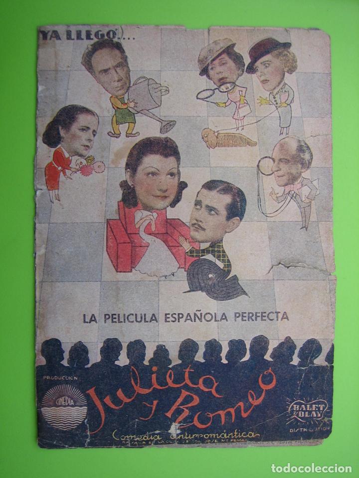 Coleccionismo de carteles: Programa de cine. Cine Oriente.Julieta y Romeo