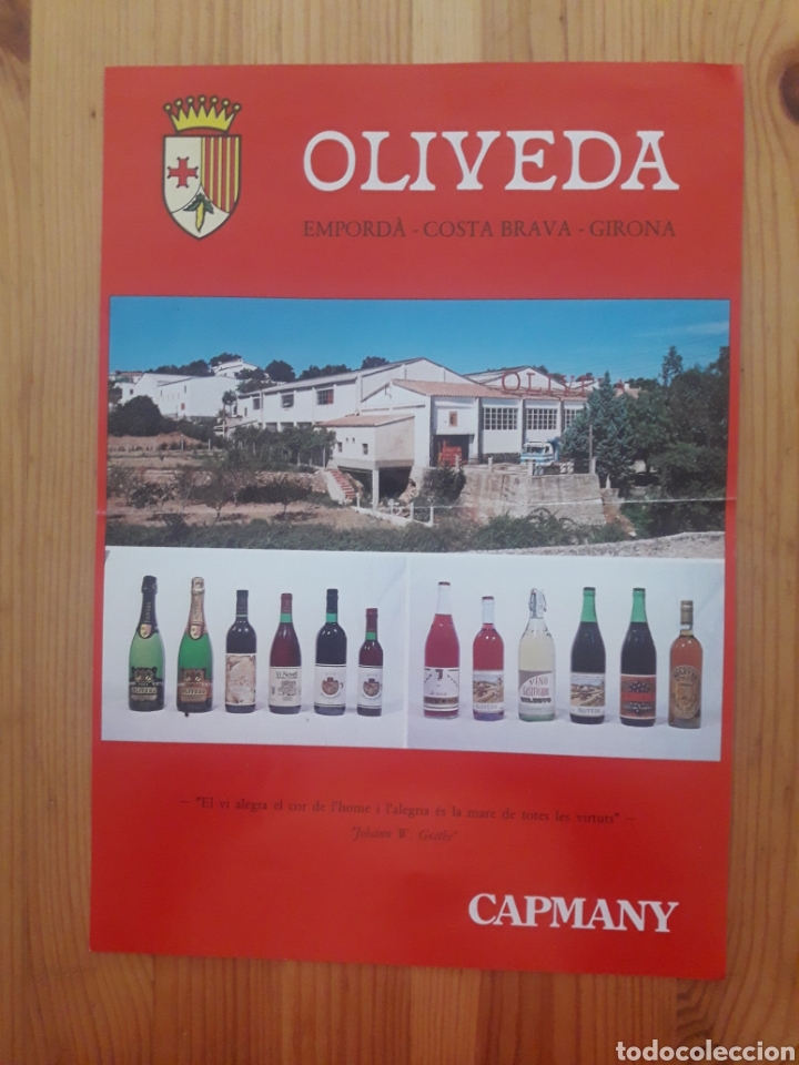 Coleccionismo de carteles: Cartel Oliveda cava vino Capmany Empord&agrave; Costa Brava Girona