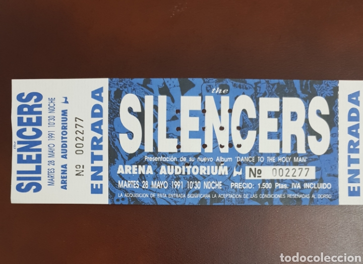 Coleccionismo de carteles: Entrada concierto The Silencers