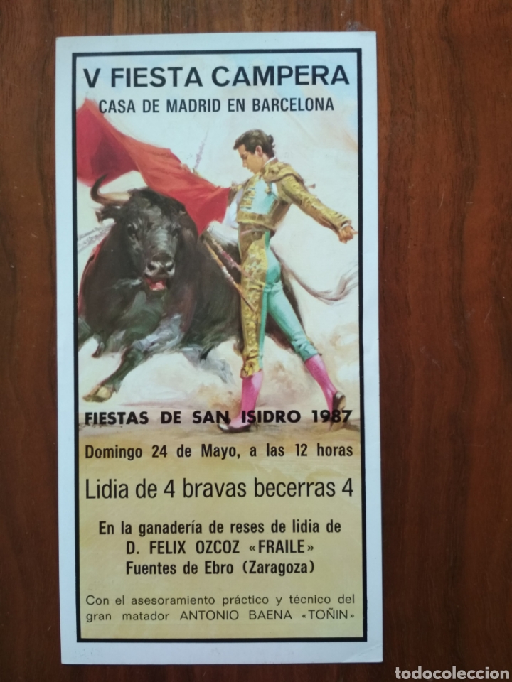 Poster collecting: Flyer folleto publicitario anuncio sobre toros lidia fiesta nacional tauromaquia corrida