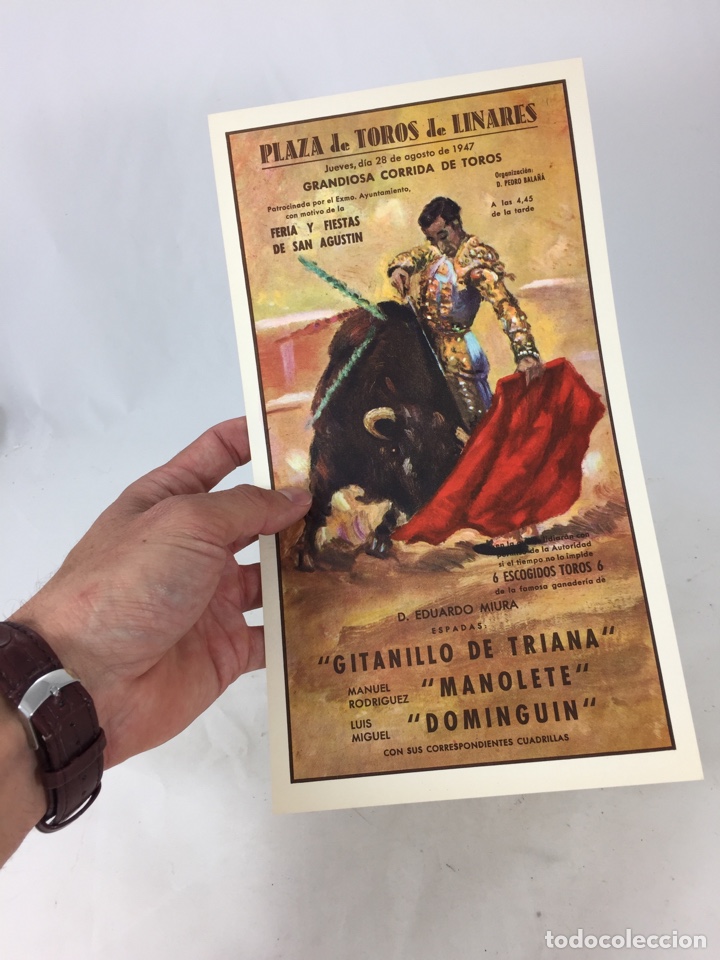 Coleccionismo de carteles: Programa o cartel de la corrida de toros en que falleci&oacute; Manolete - 1947