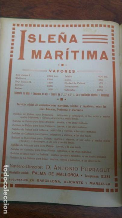 Coleccionismo de carteles: ISLE&Ntilde;A MARITMA VAPORES ANTONIO FERRAGUT PALMA DE MALLORCA HOJA A&Ntilde;O 1919