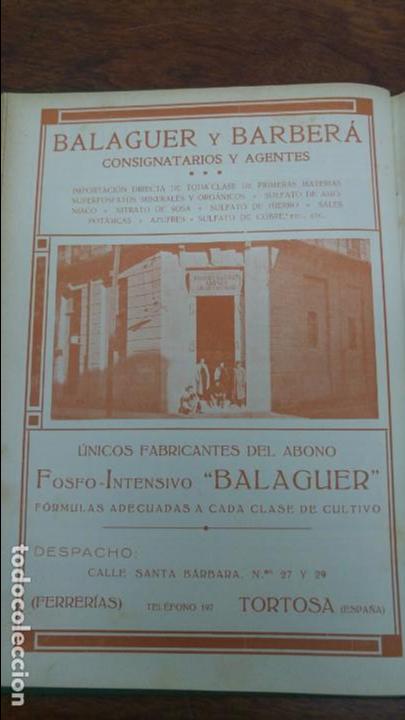 Coleccionismo de carteles: BALAGUER Y BARBERA FABRICANTES ABONO FOSFORO INTENSIVO BALAGUER TORTOSA HOJA A&Ntilde;O 1919